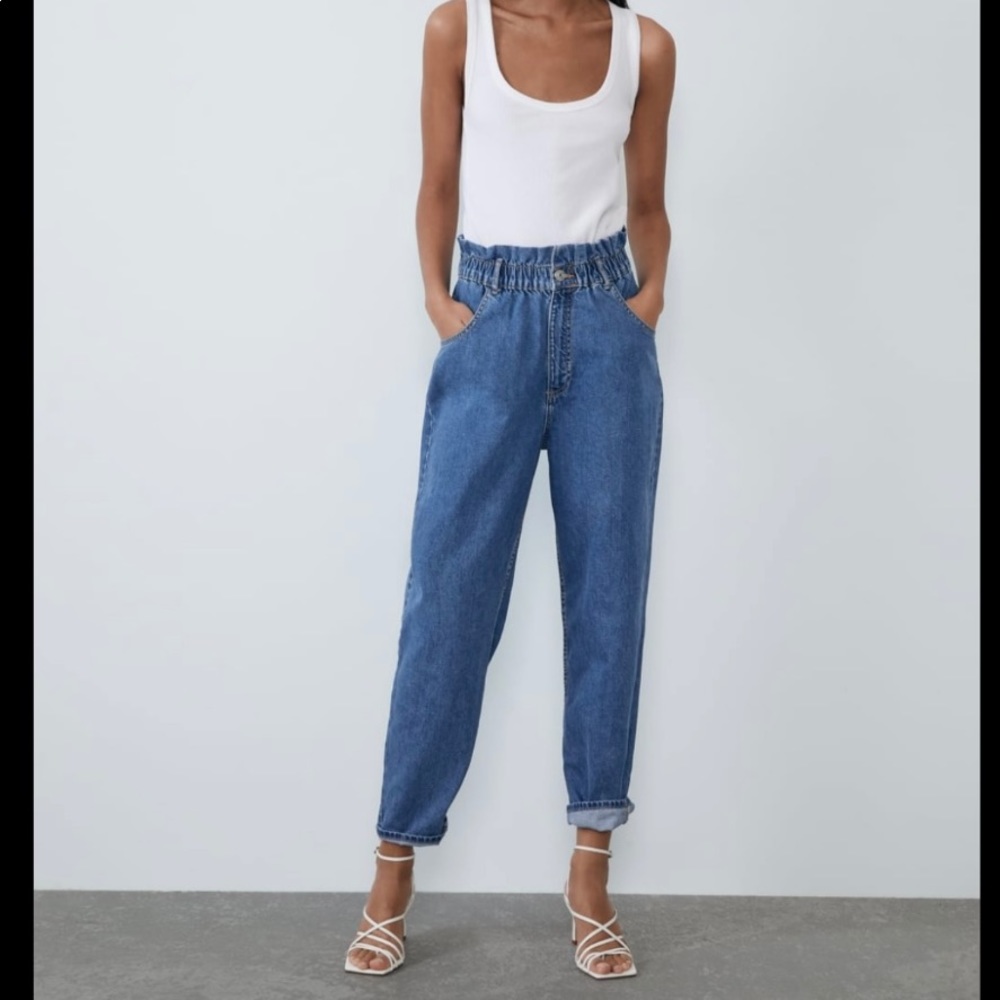 Zara Blue High-Waisted Jeans
